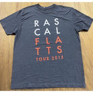 Rascal Flatts Grey Graphic Tee 2015 Tour Crew Neck Cotton Blend Large